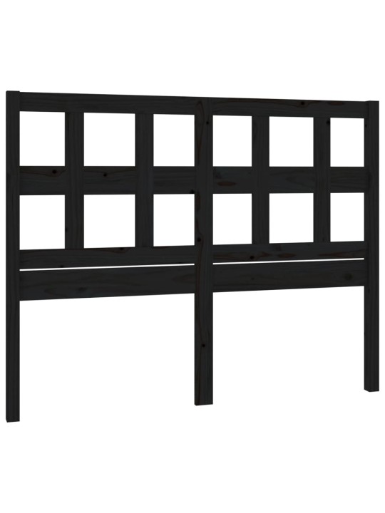 Čelo postele černé 125,5 x 4 x 100 cm masivní borovice