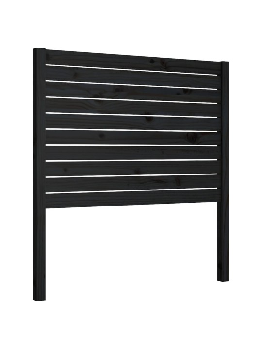 Čelo postele černé 81 x 4 x 100 cm masivní borovice