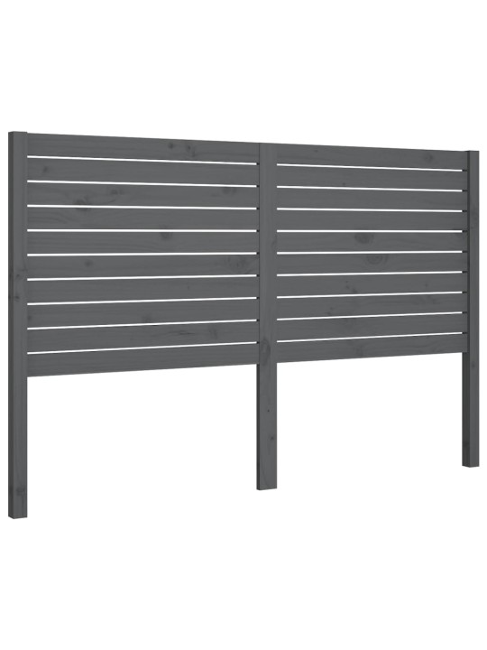 Čelo postele šedé 126 x 4 x 100 cm masivní borovice