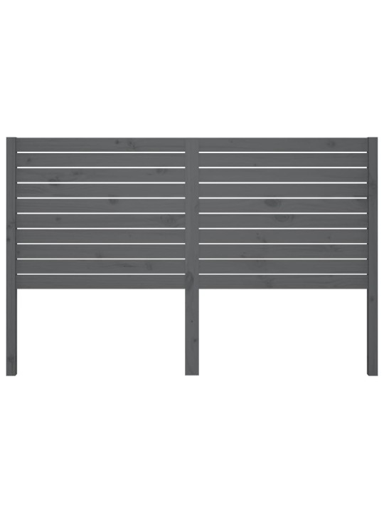 Čelo postele šedé 126 x 4 x 100 cm masivní borovice