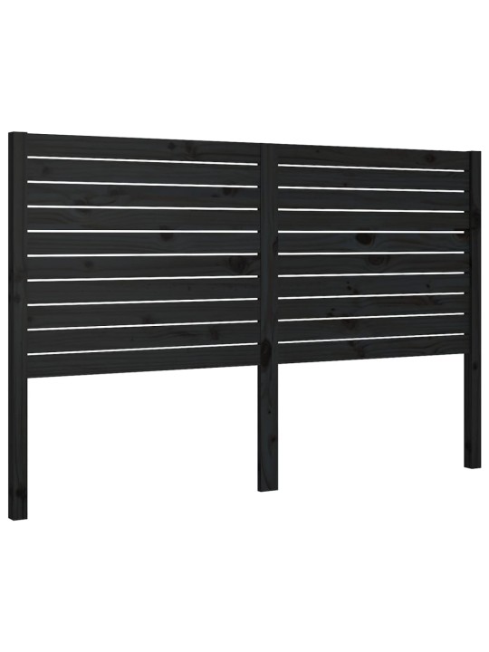 Čelo postele černé 126 x 4 x 100 cm masivní borovice