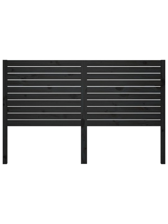 Čelo postele černé 126 x 4 x 100 cm masivní borovice
