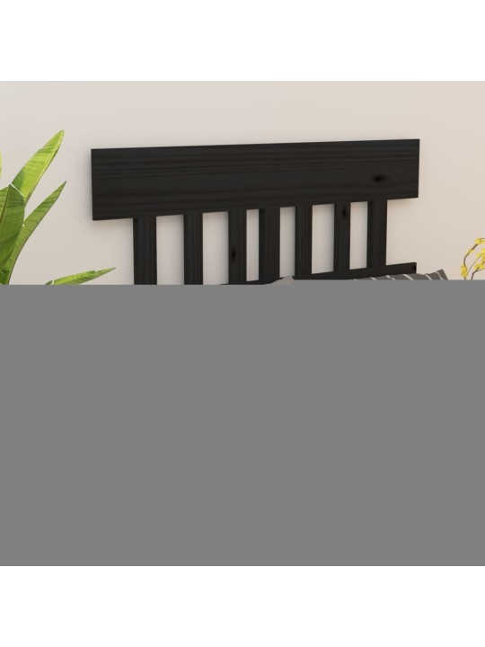 Čelo postele černé 123,5 x 3 x 81 cm masivní borovice