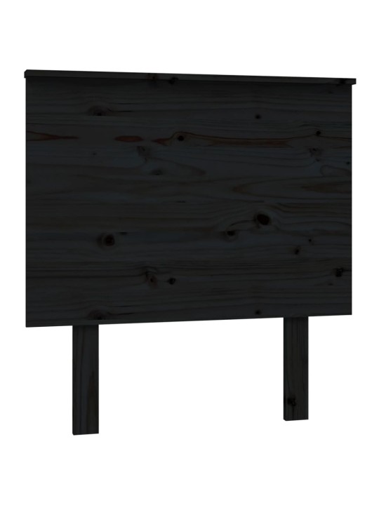 Čelo postele černé 79 x 6 x 82,5 cm masivní borovice