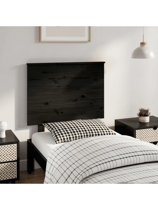 Čelo postele černé 79 x 6 x 82,5 cm masivní borovice