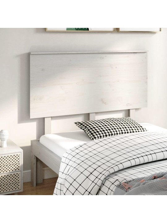 Čelo postele bílé 124 x 6 x 82,5 cm masivní borovice