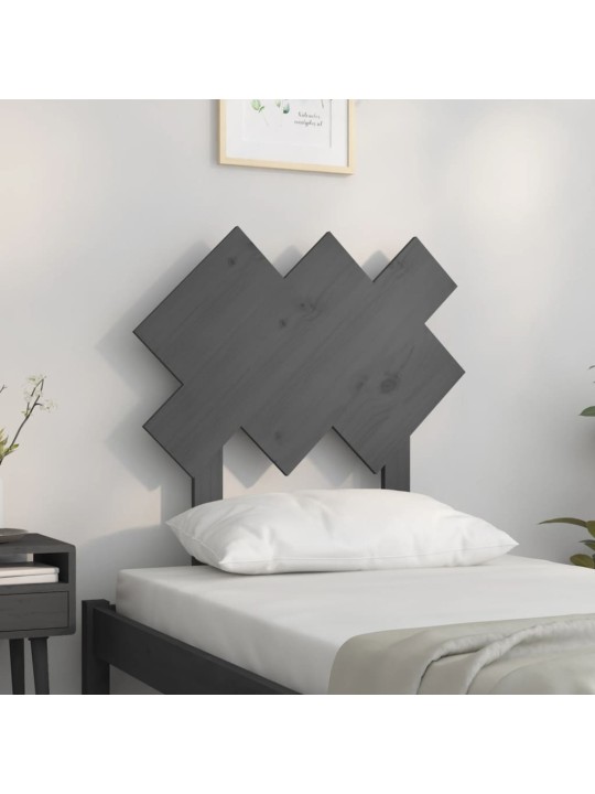 Čelo postele šedé 72,5 x 3 x 81 cm masivní borovice