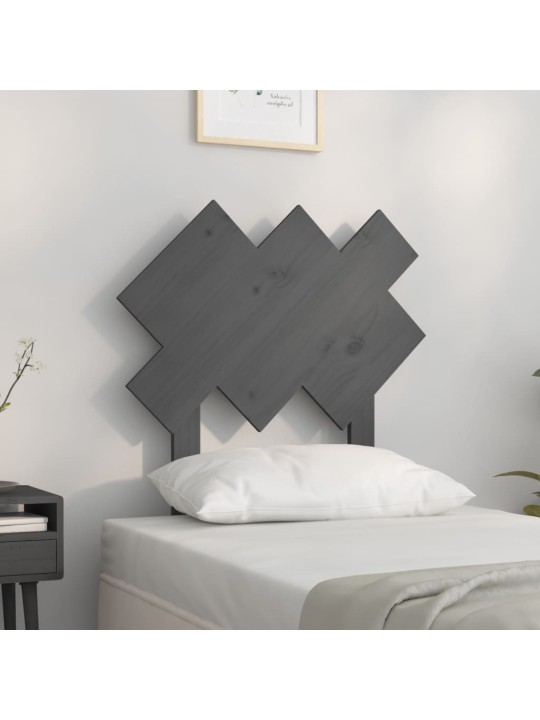 Čelo postele šedé 72,5 x 3 x 81 cm masivní borovice