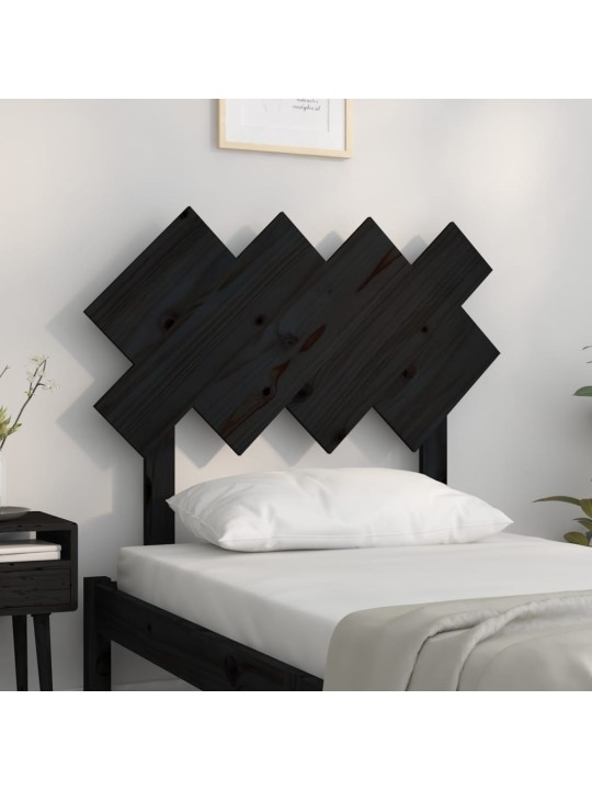 Čelo postele černé 92 x 3 x 81 cm masivní borovice