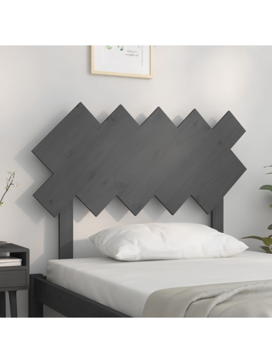 Čelo postele šedé 104 x 3 x 80,5 cm masivní borovice