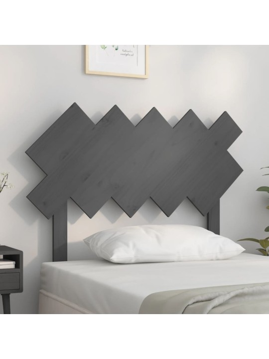 Čelo postele šedé 104 x 3 x 80,5 cm masivní borovice