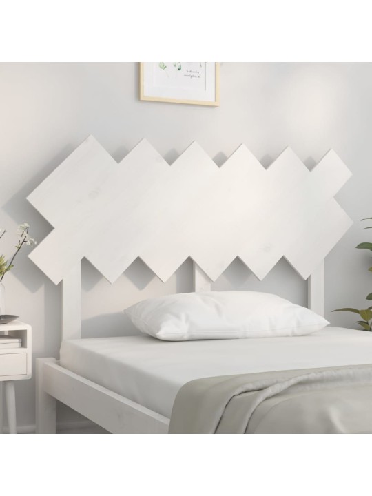 Čelo postele bílé 122,5 x 3 x 80,5 cm masivní borovice