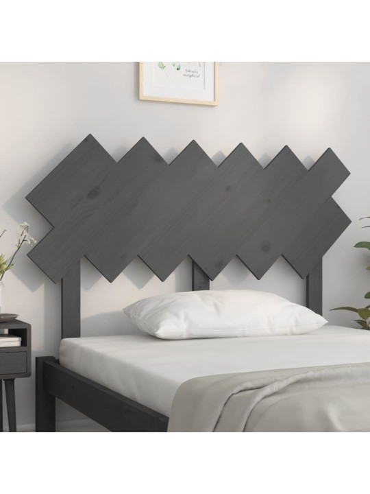 Čelo postele šedé 122,5 x 3 x 80,5 cm masivní borovice