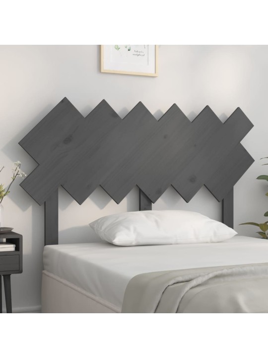 Čelo postele šedé 122,5 x 3 x 80,5 cm masivní borovice