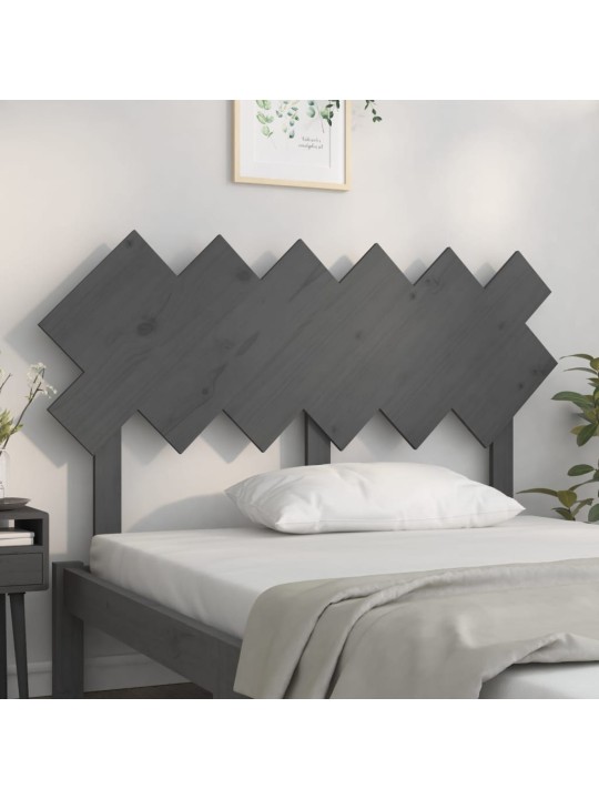 Čelo postele šedé 132 x 3 x 81 cm masivní borovice