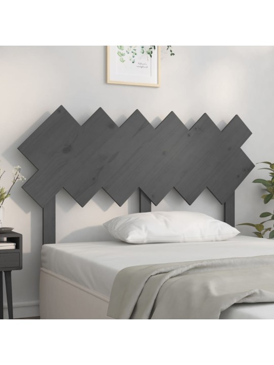 Čelo postele šedé 132 x 3 x 81 cm masivní borovice