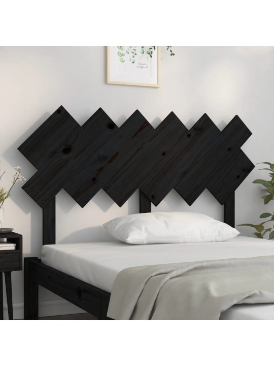 Čelo postele černé 132 x 3 x 81 cm masivní borovice