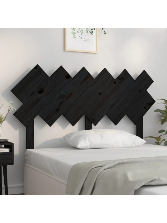Čelo postele černé 132 x 3 x 81 cm masivní borovice