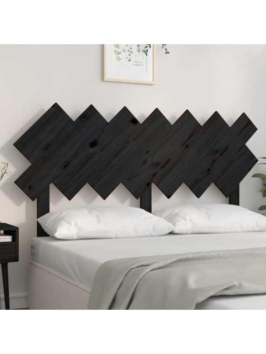 Čelo postele černé 141 x 3 x 80,5 cm masivní borovice