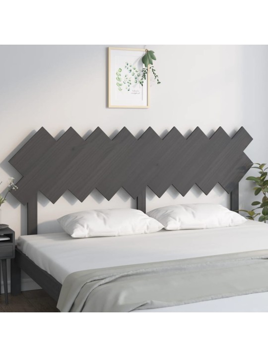 Čelo postele šedé 178 x 3 x 80,5 cm masivní borovice