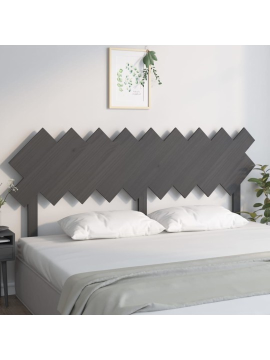 Čelo postele šedé 178 x 3 x 80,5 cm masivní borovice