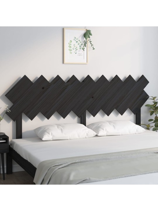 Čelo postele černé 178 x 3 x 80,5 cm masivní borovice