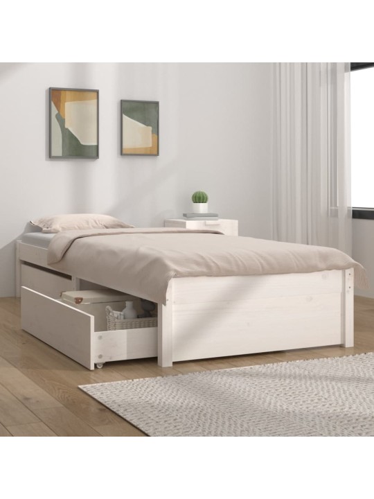 Rám postele se zásuvkami bílý 90 x 200 cm