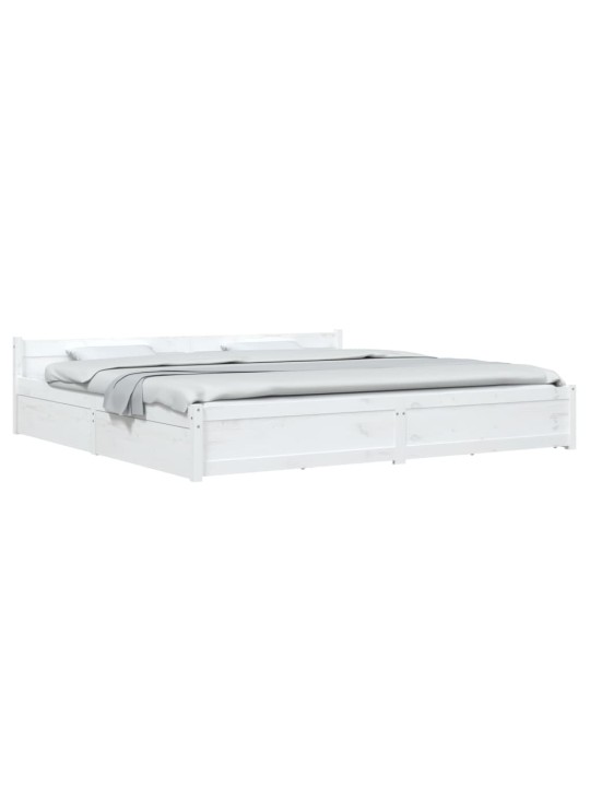 Rám postele se zásuvkami bílý 200 x 200 cm