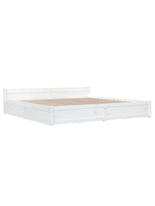 Rám postele se zásuvkami bílý 200 x 200 cm