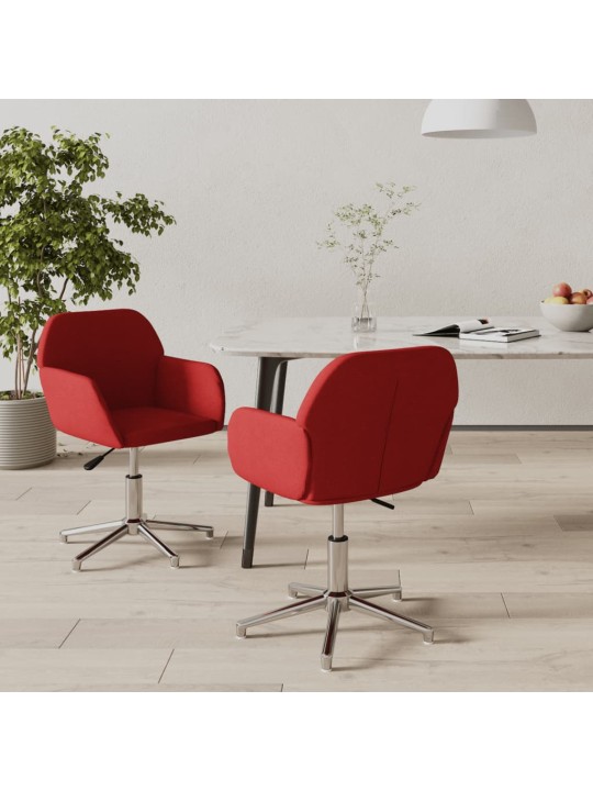 Otočné jídelní židle 2 ks vínové textil