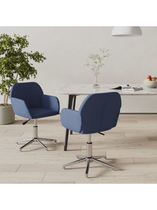Otočné jídelní židle 2 ks modré textil