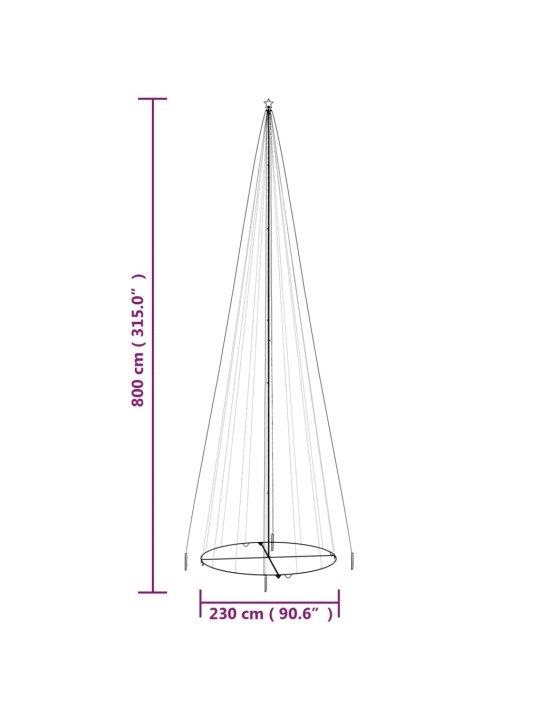 Vánoční stromek kužel 1 134 modrých LED diod 230 x 800 cm
