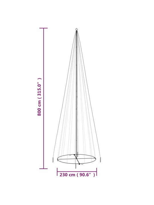 Vánoční stromek kužel 1 134 barevných LED diod 230 x 800 cm