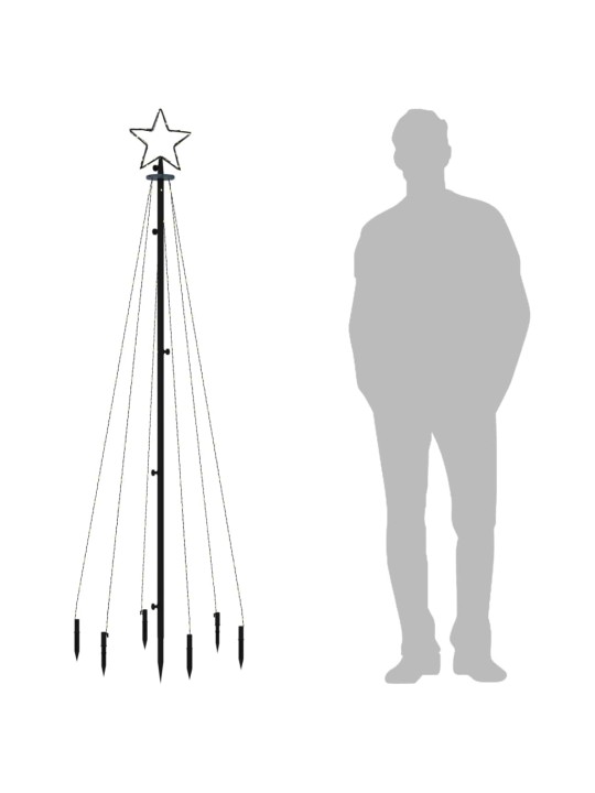 Vánoční strom s hrotem 108 modrých LED diod 180 cm