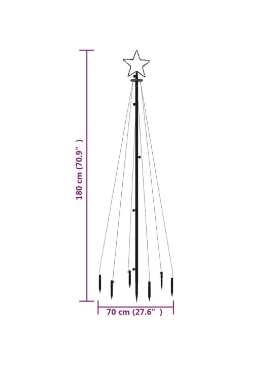 Vánoční strom s hrotem 108 modrých LED diod 180 cm