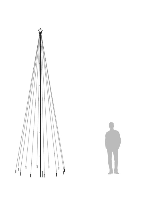 Vánoční strom s hrotem 732 barevných LED diod 500 cm