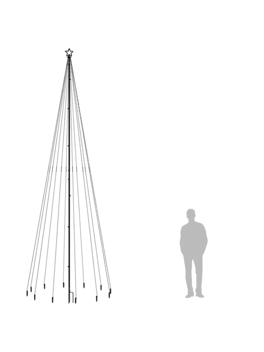 Vánoční strom s hrotem 732 barevných LED diod 500 cm