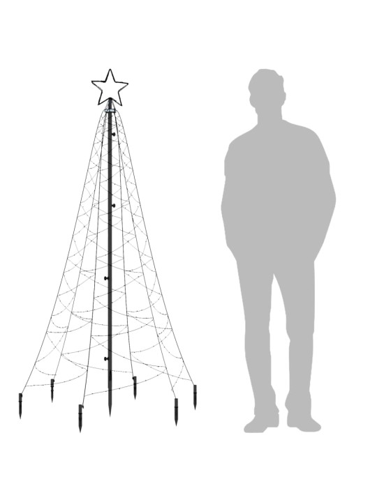 Vánoční strom s hrotem 200 modrých LED diod 180 cm