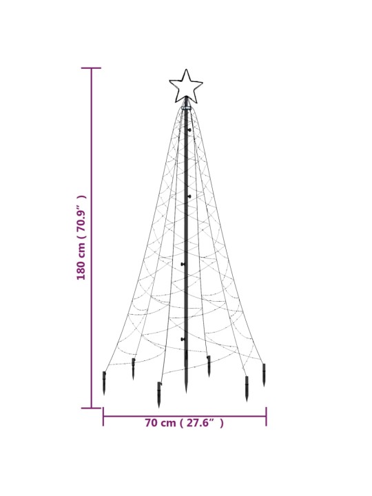 Vánoční strom s hrotem 200 modrých LED diod 180 cm