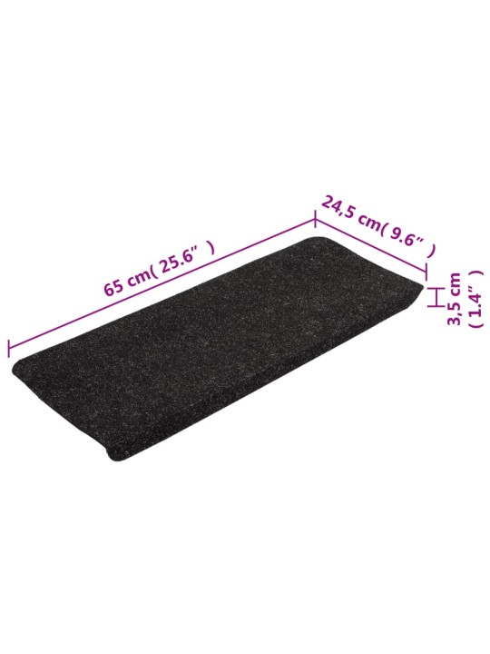 Samolepicí nášlapy na schody 15 ks 65x24,5x3,5 cm antracitové