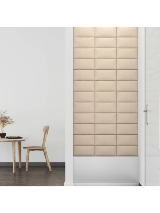 Nástěnné panely 12 ks krémové 30 x 15 cm textil 0,54 m²