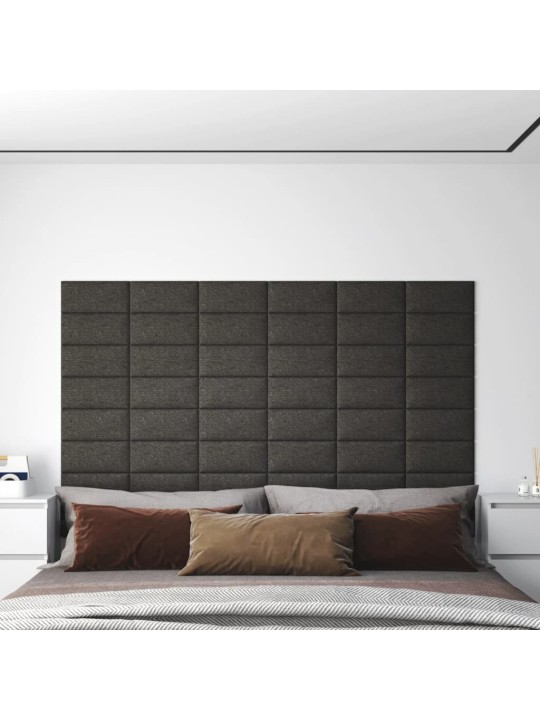 Nástěnné panely 12 ks tmavě šedé 30 x 15 cm textil 0,54 m²