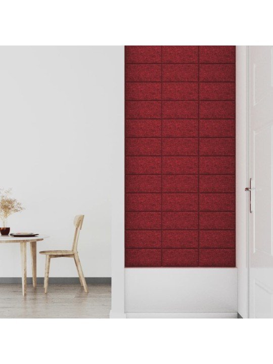 Nástěnné panely 12 ks vínové 30 x 15 cm textil 0,54 m²