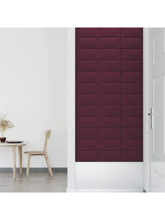 Nástěnné panely 12 ks fialové 30 x 15 cm textil 0,54 m²