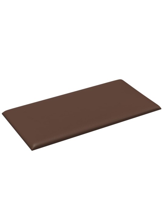Nástěnné panely 12 ks hnědé 30 x 15 cm umělá kůže 0,54 m²
