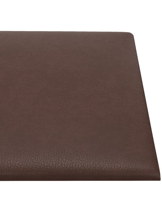 Nástěnné panely 12 ks hnědé 30 x 15 cm umělá kůže 0,54 m²