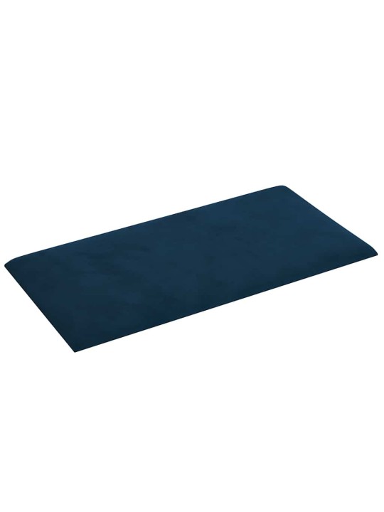 Nástěnné panely 12 ks modré 30 x 15 cm samet 0,54 m²
