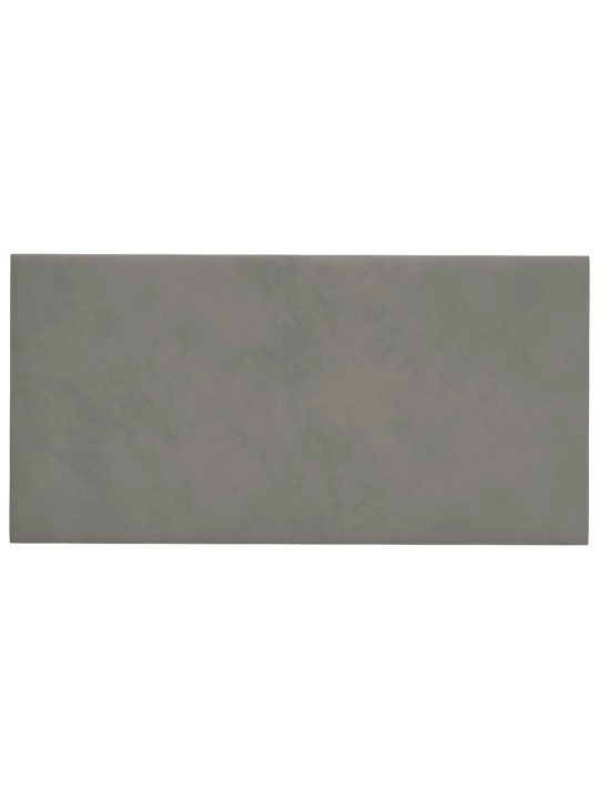 Nástěnné panely 12 ks světle šedé 30 x 15 cm samet 0,54 m²