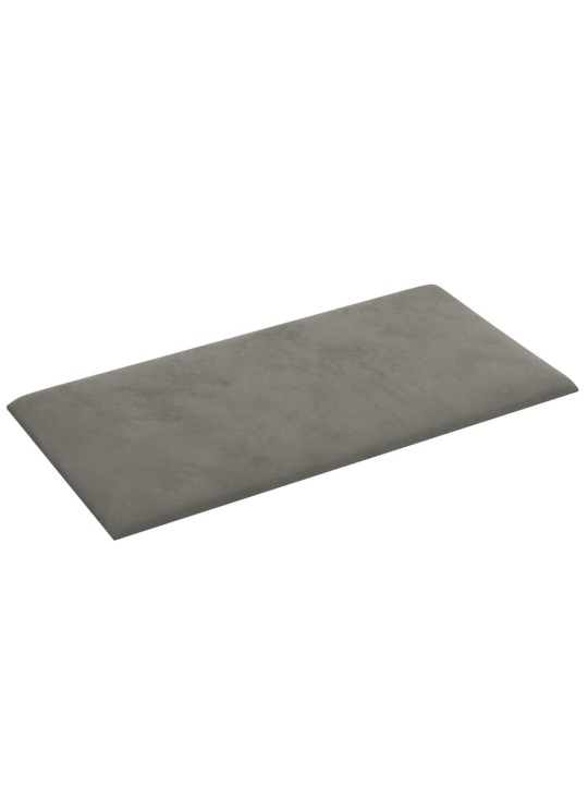 Nástěnné panely 12 ks světle šedé 30 x 15 cm samet 0,54 m²