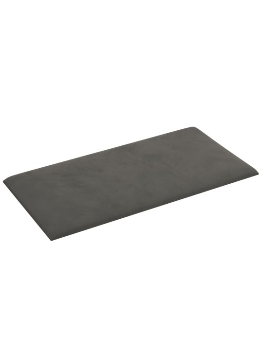 Nástěnné panely 12 ks tmavě šedé 30 x 15 cm samet 0,54 m²